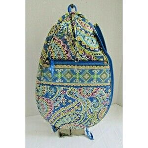 Vera Bradley Tennis Racquet Cover Blue Paisley Capri Maggie Removable Strap
